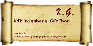 Königsberg Gábor névjegykártya